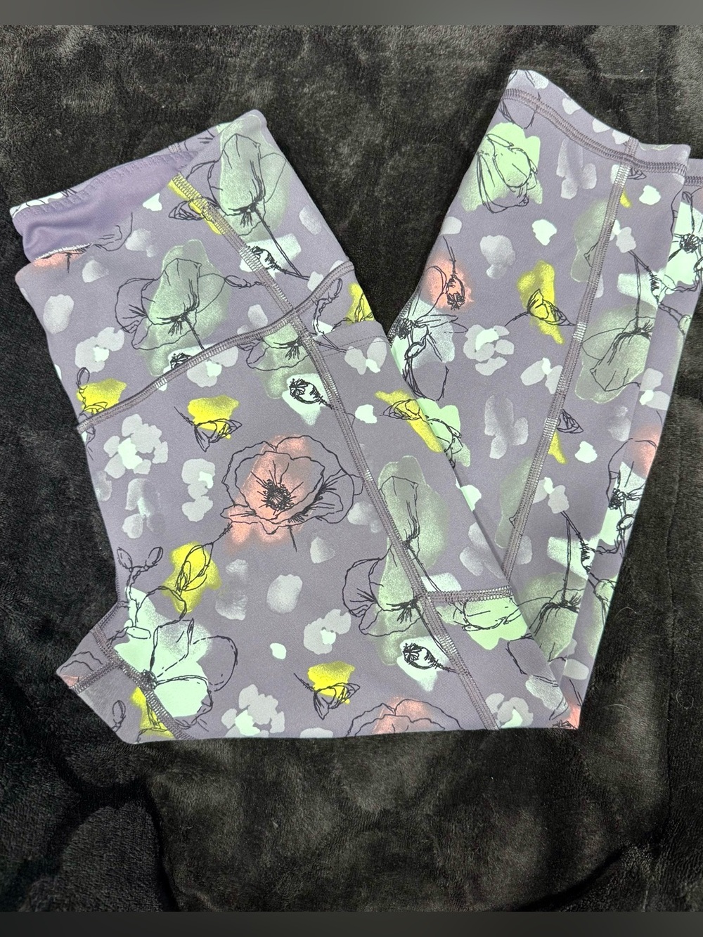Victoria's Secret Lavender/Grey Floral Print Capri Leggings